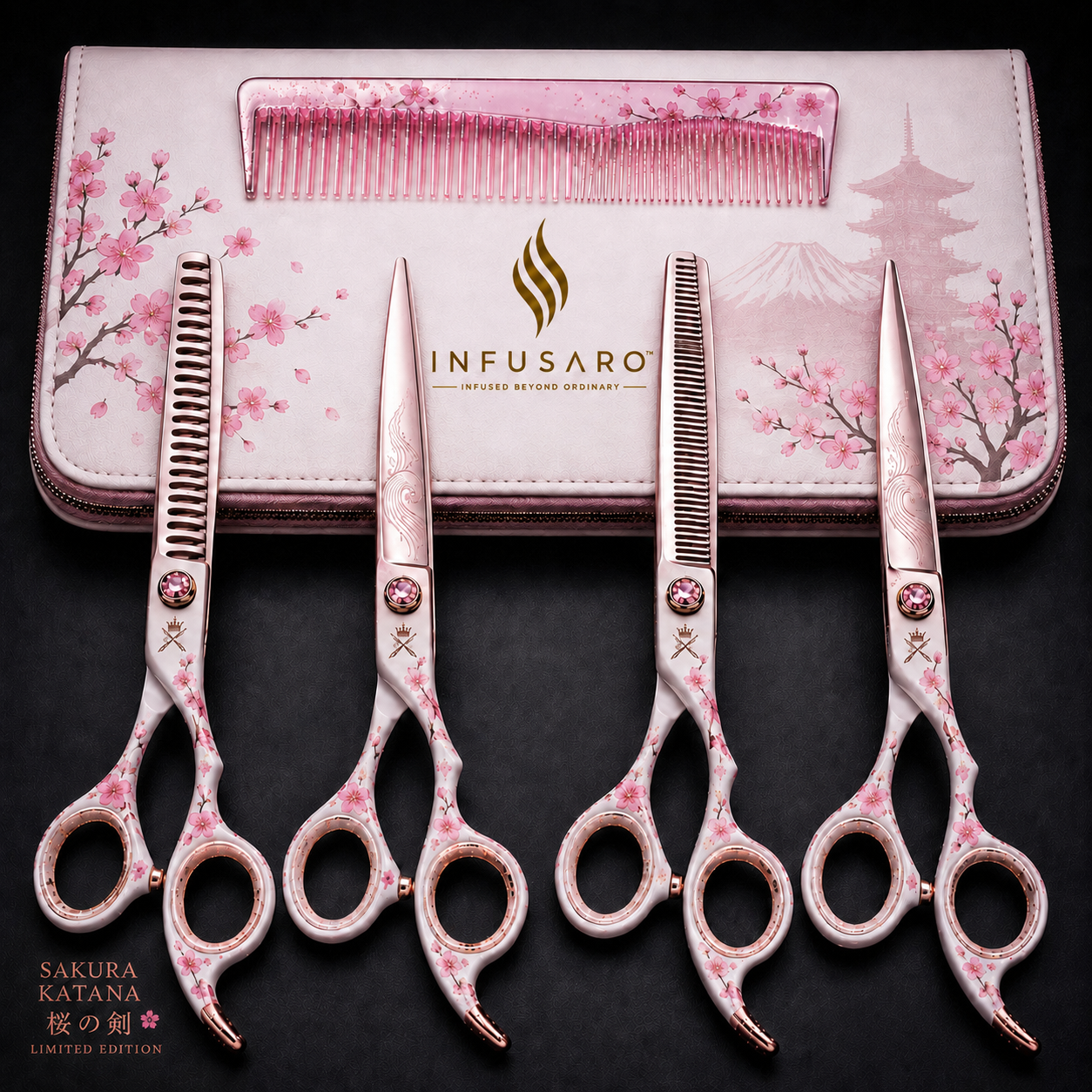 Sakura Katana Collection - Limited Edition Professional Dog Grooming Scissors Set