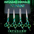 Royal Emerald by Infusaro - 4 Dog Grooming Scissors and Shears Set, Professional Pet Salon Grooming Accessories